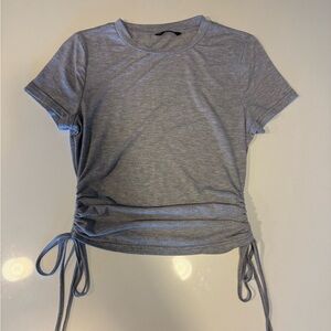 Gray Adjustable Tie-Side Women's Top